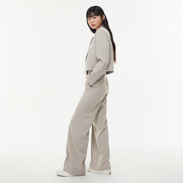 LAP (Set-Bottoms) Hidden Elastic Waist Straight Wide Pants Aq1Wp264