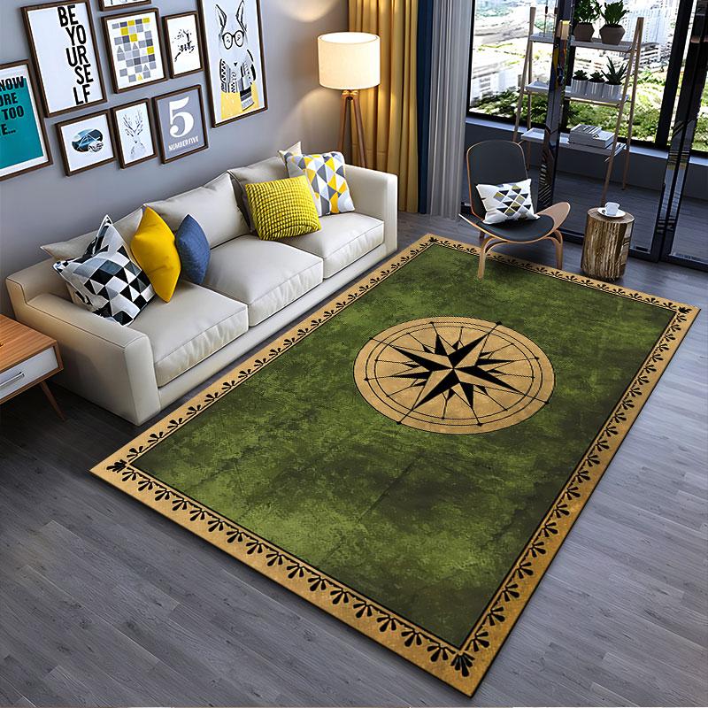 Compass Rose Pattern Carpet suitable as a non-slip mat for the living room or bedroom sofa