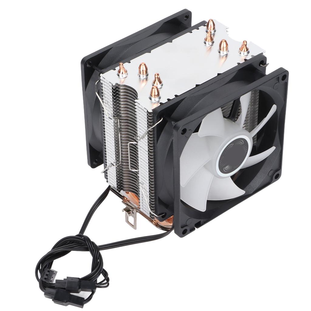 Computer Cpu Cooling Fans RGB 90mm 3pin 4 Heatpipes Noiseless Operation Plug and Play CPU FanDual Fan