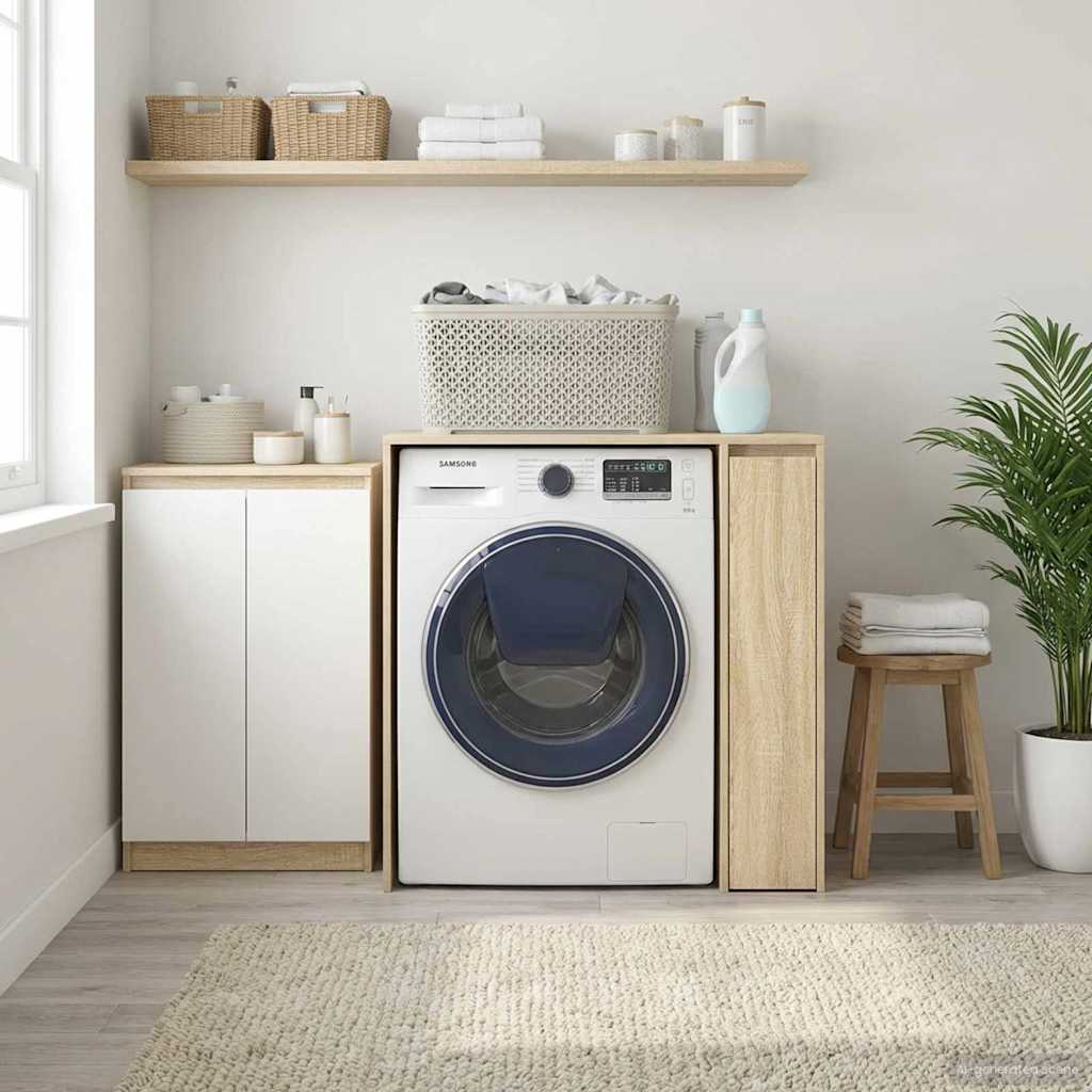 Washing Machine Cabinet Sonoma 87 X 60 X 89 Cm Engineered Wood