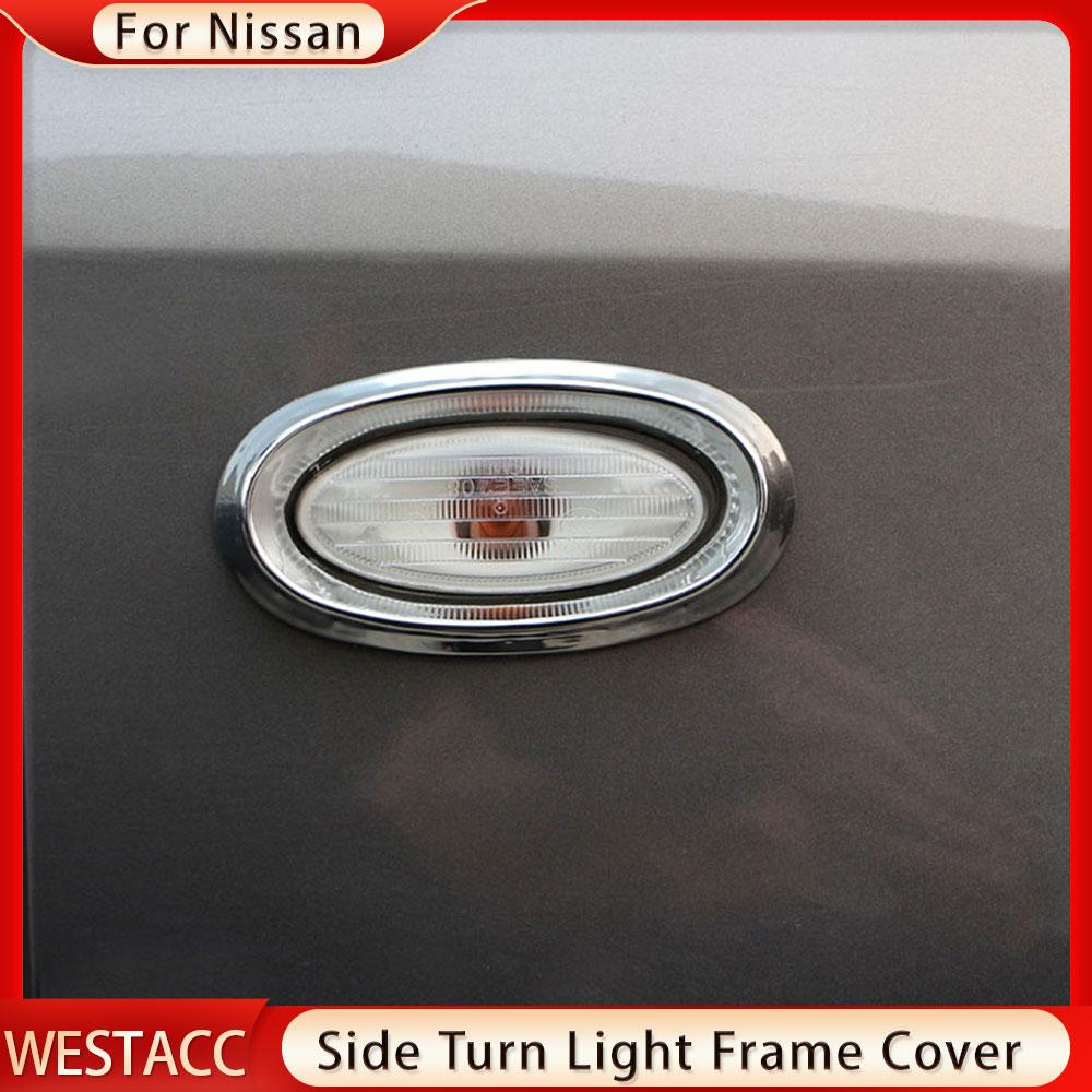 2Pcs Chrome Car Side Turn Light Lamp Cover Sticker for Nissan Versa Sunny Almera Latio 2011 2012 2013 Molding Trim