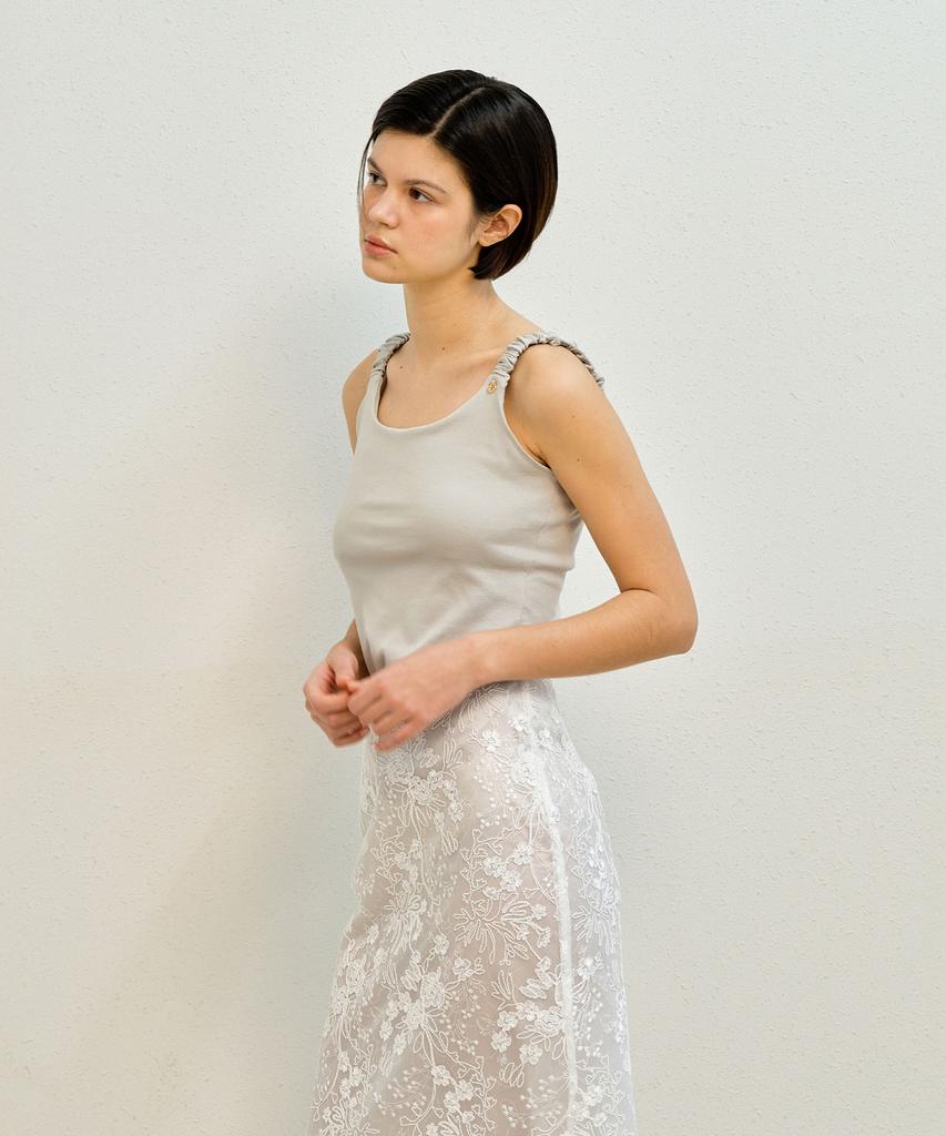 Meibeoyu Cookie Wrinkle Sleeveless T-Shirt _ Gray