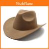 Western Cowboy Hat Black Wool Felt Fedora For Men And Women Sun Protection