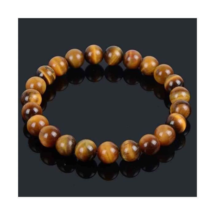 Armband - Lithotherapie - Tigerauge - 24 Perlen - Elastisch - Länge 18 cm
