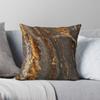 Gold And Grey Marble Pillowcase Polyester Linen Velvet Printed Zip Decor Home Cushion Cover 45X45
