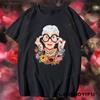 Iris Apfel Femmes Été Imprimé Dessin Animé Art T-shirt Ample Décontracté Harajuku Streetwear Manches Courtes Coton T-shirt Femmes Hauts
