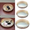 Stor Dekorativ Bricka , Vintage Glas Smyckesbricka med Spegelbotten Sminkbord Organizer Hemprydnad