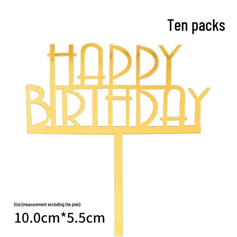 50-Pack Acrylic 'Happy Birthday' Cake Toppers - Popular Party Decorations with Free Shipping