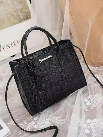 Damen-Tote-Schultertasche Unifarbene Litschi-Prägung Damen-Handtaschen Einzelne Schultertasche Umhängetasche Handtasche