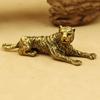 Small Brass Tiger Figurine Chinese Feng Shui Lucky Animal for Home Office Decoration DIY Key Chain Pendant Collectible Gift