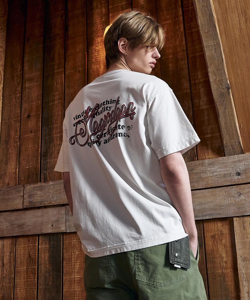 MAGOODGAN Swagber 3594 Vintage Clothing Semi-Overfit Off-White Short Sleeve Tee