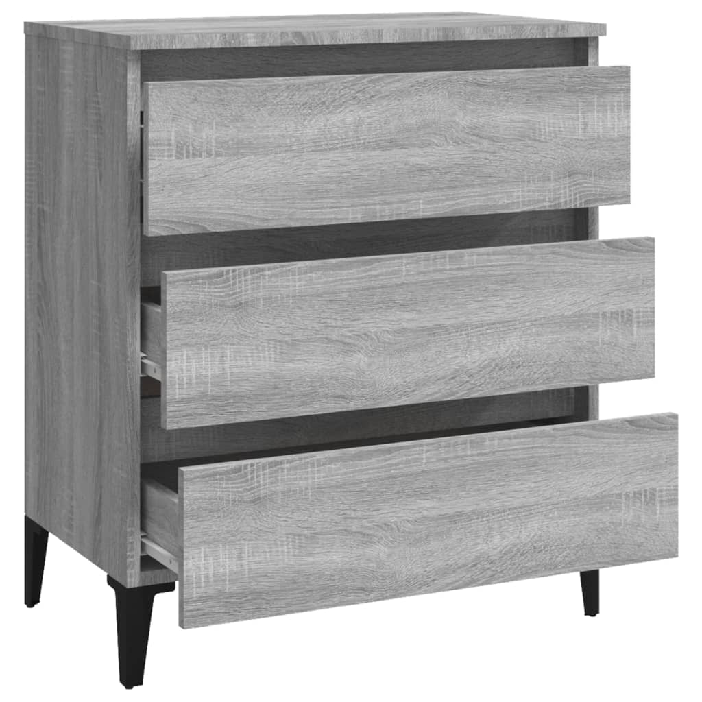 Vidaxl Chest of Drawers, Sonoma Oak Grey, 60X35X69 Cm, Wood-Based Material