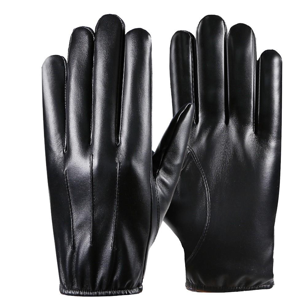 Warme Handschuhe Plus Samt Verdickt Outdoor Radfahren Wasserdicht Winddicht Radfahren Herren PU-Leder Herbst und Winter Touchscreen-Handschuhe