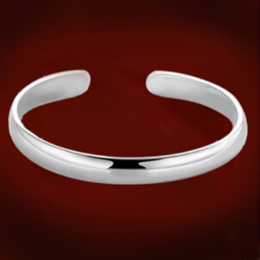 Valentines Gift Charm Wedding Fashion Jewelry Adjustable Open Mouth Bracelet Silver Bangle