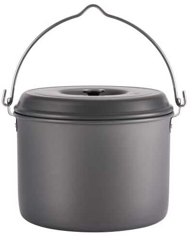 CAMPING MOON Aluminium Hängekochtopf, Groß, Aluminiumtopf, Ideal zum Kochen, Kartoffeleintopf und Camping, 5,5 l, MC255