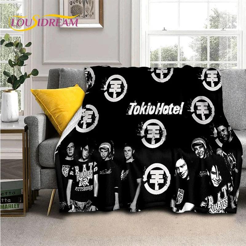 Couverture Douce en Flanelle Rock Band Tokio Hotel Bill Kaulitz pour Lit Chambre Canapé Pique-nique, Couverture Jetée pour Couvrir Loisirs Extérieurs Cadeau