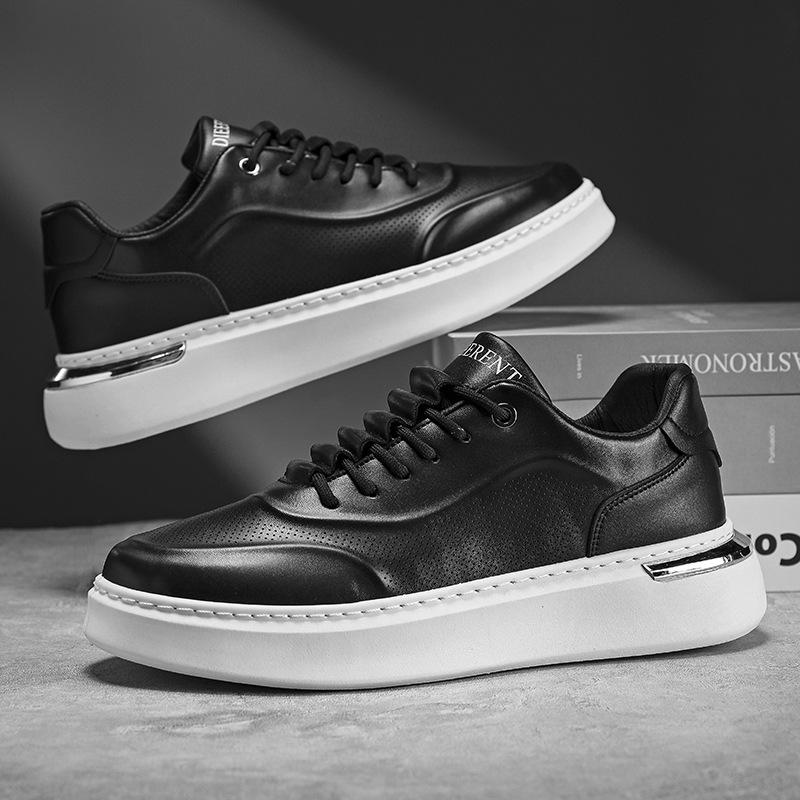 Modische Herrenschuhe Frühjahr 2025 Neu Atmungsaktiv Sport und Freizeit Trend Vielseitig Dicke Sohle Höhermachend