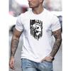 Europäische Größen [T-Shirt mit Fisch- und US-Flaggen-Print] Sommerlich Lässig Fisch- und US-Flaggen-Print T-Shirt - T-Shirts Für Herren - Kurzarm
