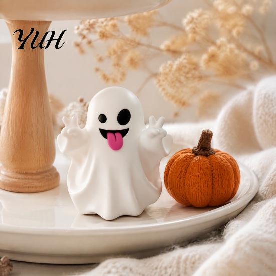 Dankzijgeschenk voor Vrienden Halloween Schattige Geest Beeldje, Mini Cartoon Beeldje, Kleine Spookachtige Kawaii Herfst Home Decoratie Bureau Ornament