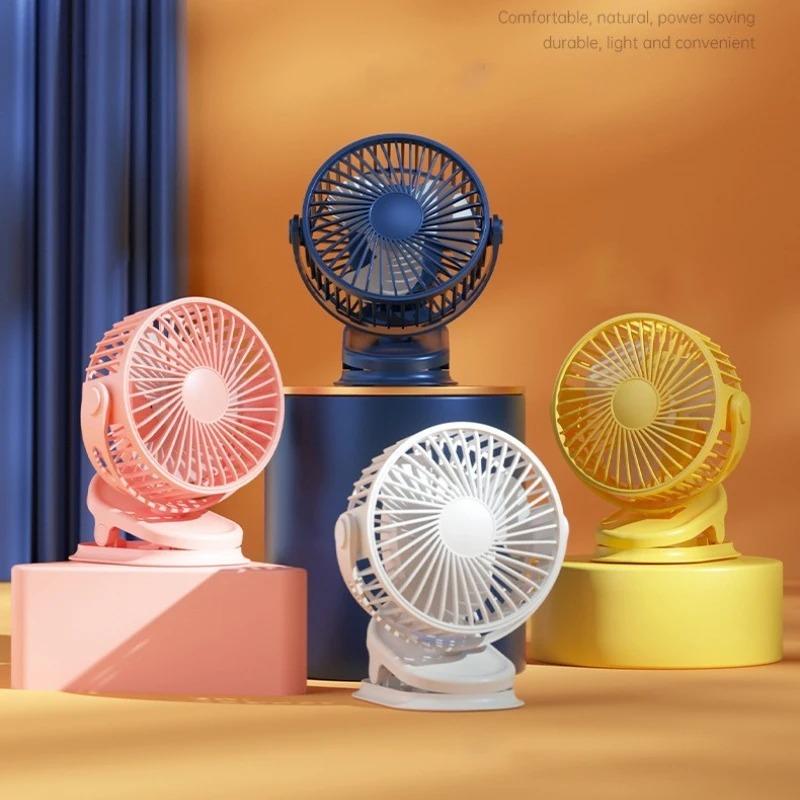 Mini USB Fan Rechargeable Battery Fan with Timer Strong Wind 3 Speed Desktop Portable Quiet Office Camping Outdoor