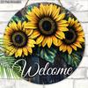 Rustic Wooden Welcome Sign with Sunflowers Pattern - Charming Decorative Plaque - Ideal for Farmhouse, Front Door Decor - Party Decoration