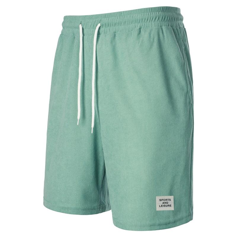 Zomer Nieuwe Stijl Heren Effen Kleur Sportbroek Corduroy Eenvoudige Vijfpunts Korte Broek Los En Comfortabel Casual Broek