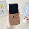 Para Capa Samsung Galaxy Z Flip7 5G Skin Touch Suporte PC TPU Capa de Telefone com Suporte de Anel
