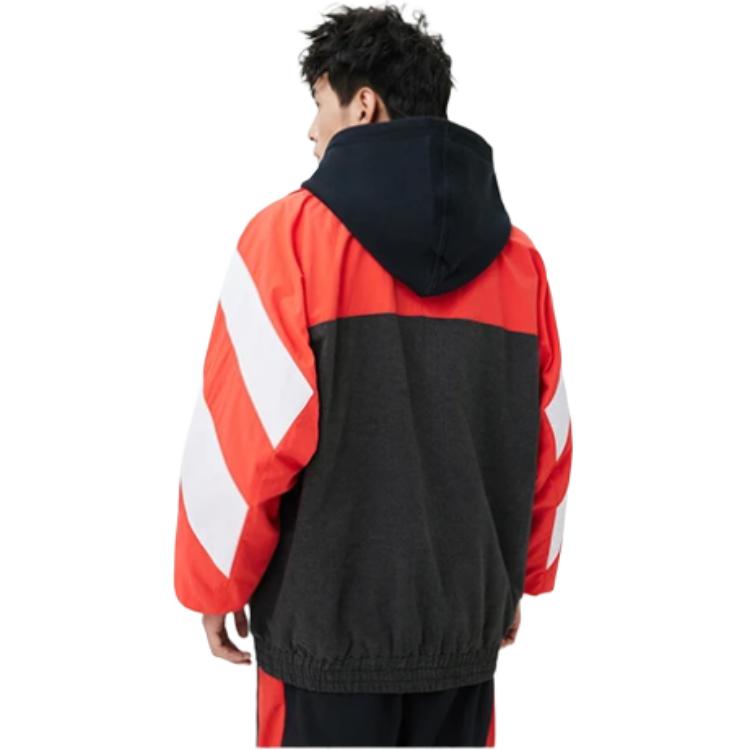 Li Ning SS23 Skateboard Serie Color Block Reißverschluss Lockere Freizeitjacke Herrenjacken Rot AFDT127-1