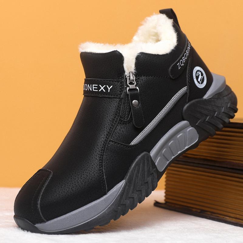 Men'S Fleece-Lined Warm Casual Sports Shoes, Men'S Boots Winter Snow Boots, Fleece-Lined, Anti-Slip And Durable, Insulated Cotto