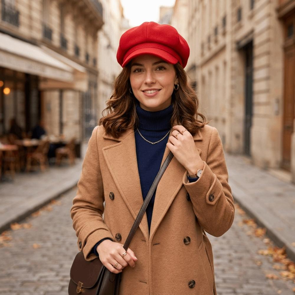 Enfärgad Newsboy-hatt Vindtät Målarkeps Mode Baskerhatt Höst Vinter