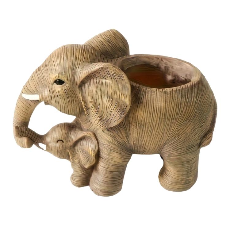 Light Weight Durability Resins Elephant Flower Pot Decorative Elephant Planter for Indoor Outdoor Decorative Use
