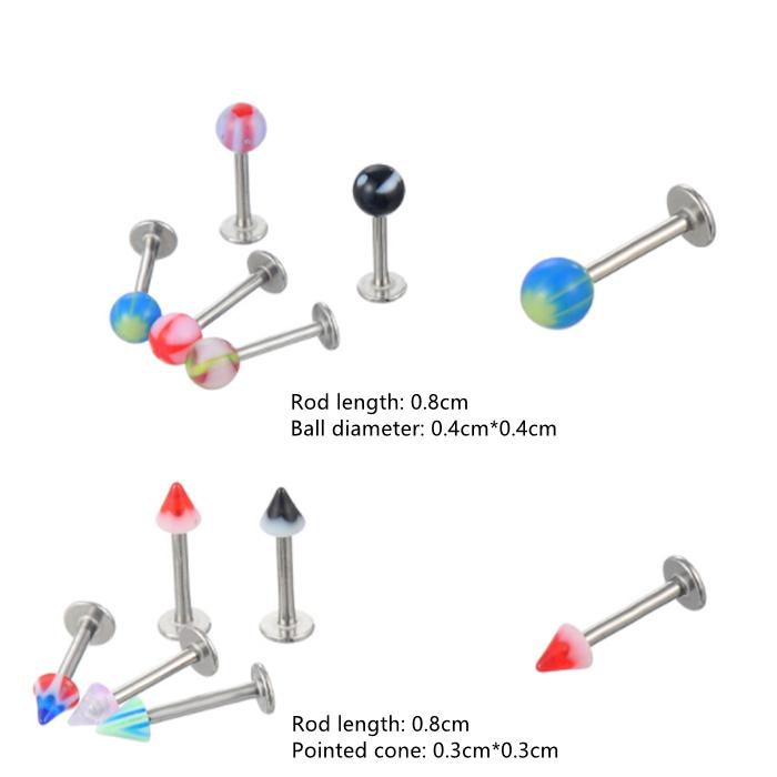 Stainless Steel Acrylic Piercing Mix Colors for Eyebrows Belly Lips Tongue Rings Nose Hoops Body Piercing Jewelry