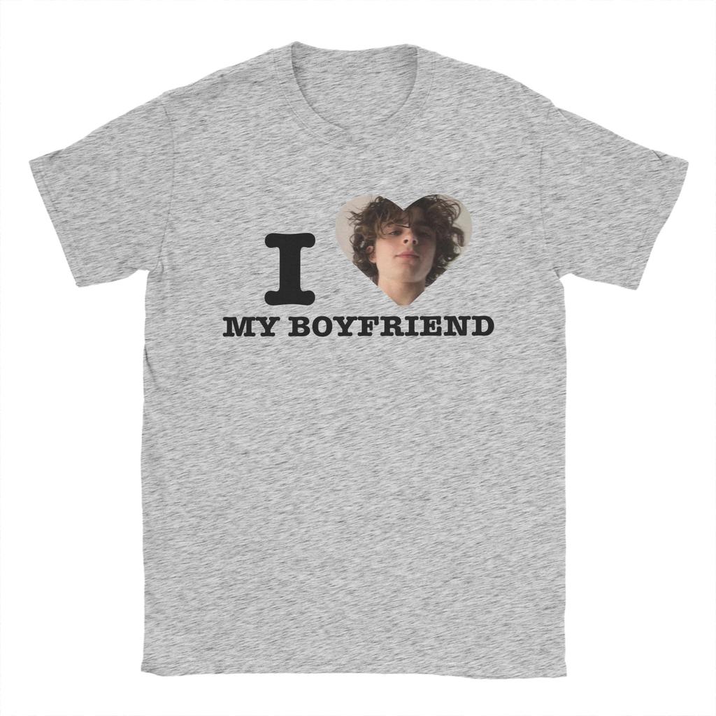 Timothee Chalamet I LOVE MY BOYFRIEND TShirt Summer Cotton T Shirts For Unisex Short Sleeve Streetwear Tees