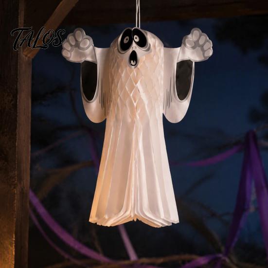 Dekorative Geister für die Halloween-Nacht 3D Wabenpapier Fliegender Geist Hängende Dekoration Party Innen Außen Zubehör Heimdeko, Lebendiges Origami