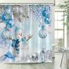 Christmas Gingerbread Man Snow Shower Curtains Set ,Colorful Xmas Balls Polyester Fabric Winter Xmas Tree Bathroom Curtain Decor