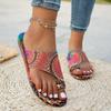 Women Slippers Casual Lightweight Shoes Bohemian Flower Pattern Sandals Flip Flops Big Size Slippers Home Slides Women