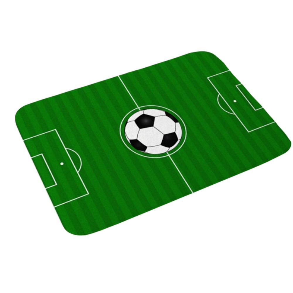 Flannel Football Field Floor Mat Non-slip Bath Mat Home Decor Small Rug Bathroom