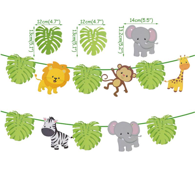 Safari Party Geschirrset Geburtstagsfeier Dekoration Kinder Teller Becher Hüte Tischdecke Strohhalm Tier Dschungel Geburtstag Deko Zubehör
