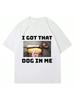 Het Hondje In Mijn Hart Expressie Pak T-shirt Grappige Hond ??Grappig Patroon Retro Korte Mouw Casual T-shirt Straatmode Cadeau Y2K