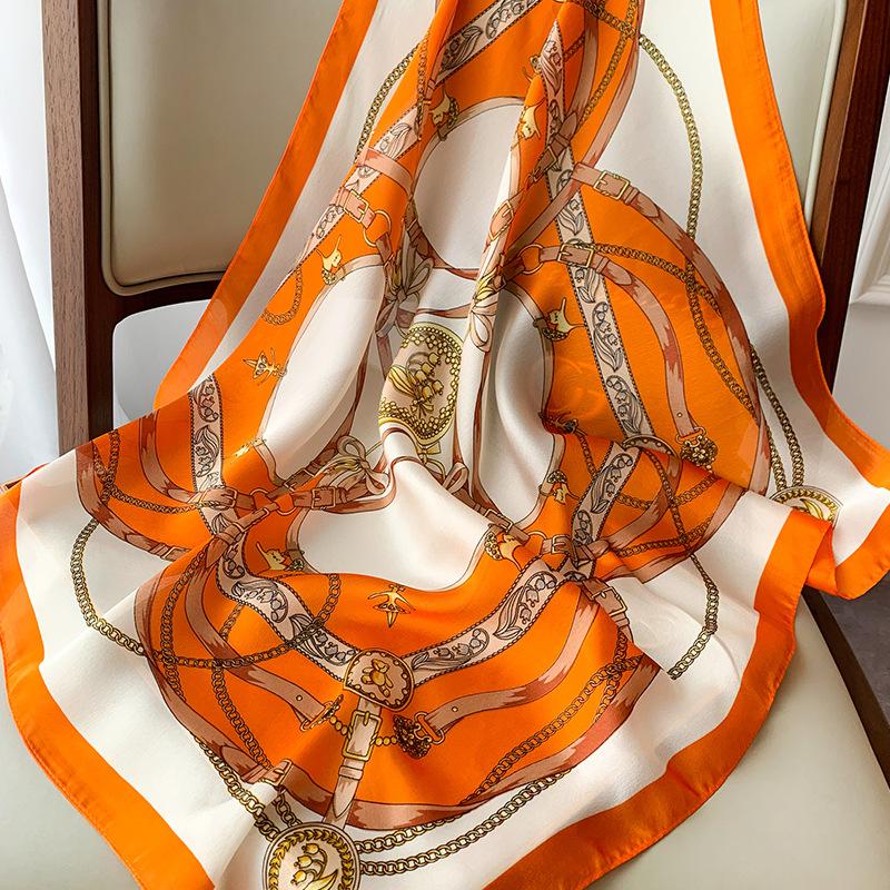 Luxury Silk Shawl Square Scarf for Women Satin Hijab Fashion Wraps Neckerchief Female Hair Bands Ribbon Headband Bandana