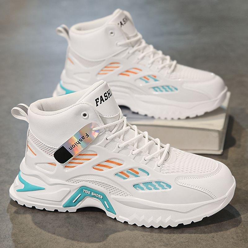 Herfst herenschoenen nieuwe ademende hoge schoenen heren trend veelzijdige platform mesh sportschoenen casual dad schoenen heren