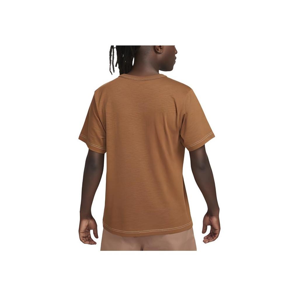Nike Solid Color Crew Neck Knit Casual Short Sleeve T-Shirt Men Tops Light-British-Tan FN2646-281
