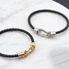 European and American Fashion U-shaped Bracelet Multi-color Woven Leather Rope Magnet Buckle Horseshoe Bracelet Spot Personality Trend