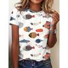 Summer Colorful Fish 3D Print T-Shirts Women's Short Sleeve O-Neck T Shirt Fashion Casual Tees Harajuku Y2k Tops Female Clothing
