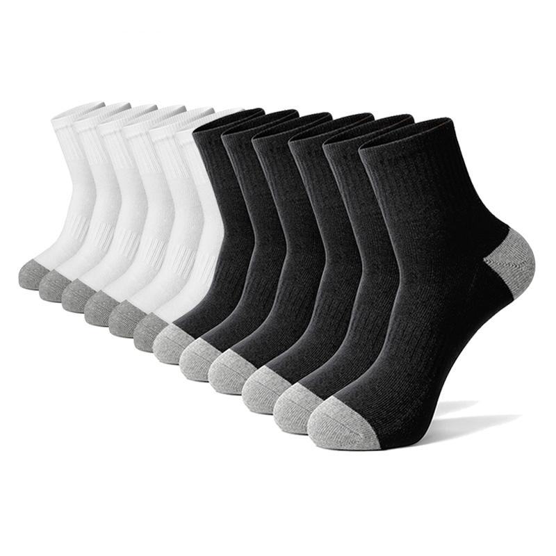 6/12 Pairs Men's Cotton Running Crew Socks Middle Tube High Quality Casual Breathable Sports Socks For Men and Women Soft Sock