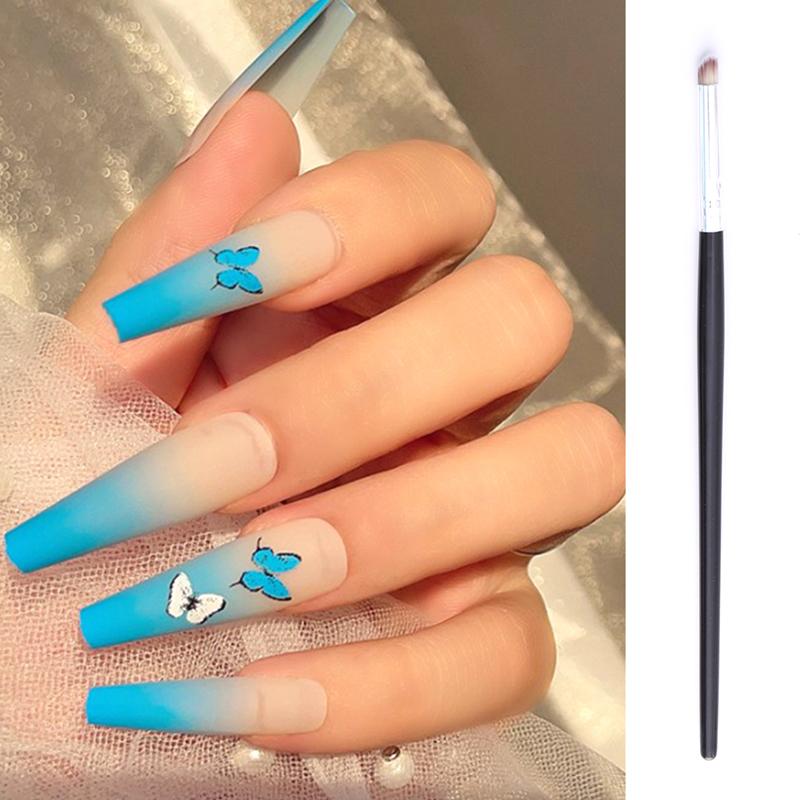 Ombre Effect Nail Art Brush Gradient Design UV Gel Polish Draw Paint Pen Cylindrical Nylon Pen Head Mahogany Pen