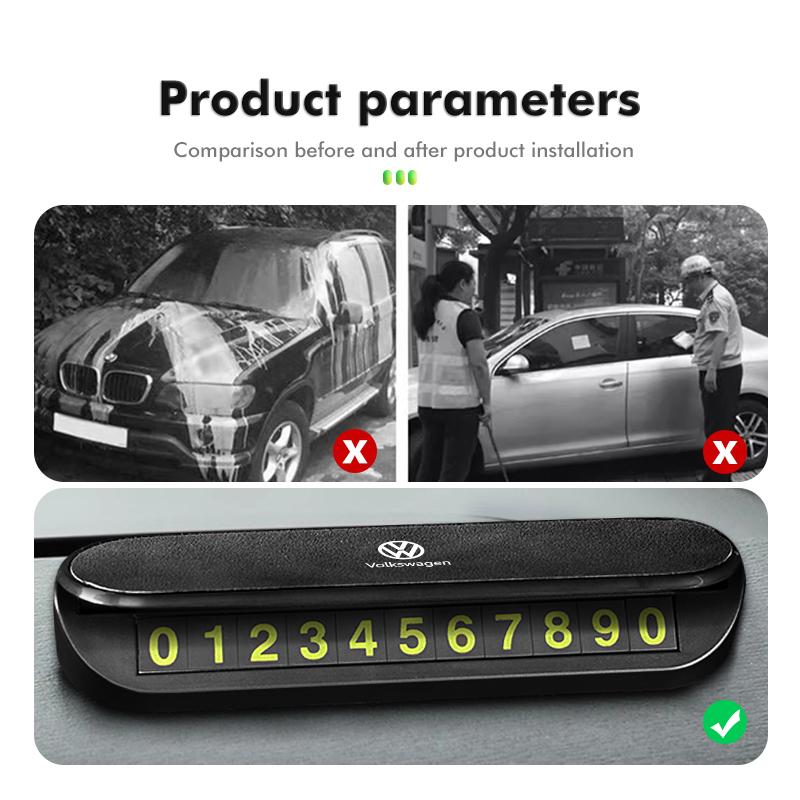 Car Temporary Parking Card Phone Number Card Plate Telephone For Volkswagen VW Passat Golf 4 5 6 Tiguan Polo Scirocco Jetta CCAO2