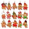Holiday Tree Ornaments Gingerbread Man Hanging Ornaments, Wooden Figure Pendants, Decorations Rustic Christmas for Xmas Tree, Party Favors Decor