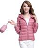 Women Fashion Ultralight Padded Puffer Jacket Coat Lady Soild Lightweight Warm Outwear with Detachable Hood Storage Bag