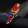 Women Men Rhinestone Parrot Bird Brooch Badges Vintage Unisex Crystal Party Banquet Pins Corsage